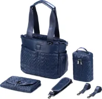 Brisby Nylon Luiertas SET Blauw met koeltas en verschoonmatje