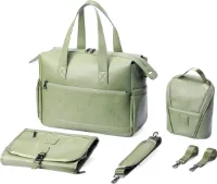 Brisby Vegan Leather Luiertas SET Groen met koeltas en verschoonmatje