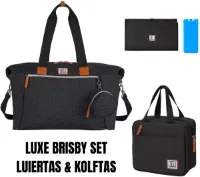 Brisby Weekender Luiertas Zwart & 4L Kolftas Koeltas Zwart – Praktisch, stijlvol en gebouwd voor elk avontuur vanaf dag één – Levenslange Garantie