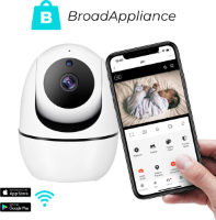 BroadAppliance Babyfoon Met Smart App En Camera - Automatisch Volgen Functie - Bewegingsdetectie En Geluidsdetectie - Nachtvisie - Wifi Verbinding - Telefoon Notificaties - Multifunctioneel - Full HD 