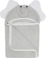 Bubaba Badcape met capuchon - Omslagdoek - Multidoek - Olifant - Grijs (110 x 75cm)