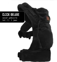 ByKay - Draagzak - Click Carrier Deluxe - Ribbed Velvet Smoky Black - 0 / 3 jaar - Organic Katoen