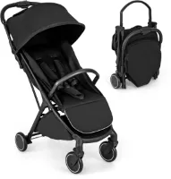 COSTWAY Kinderwagen, inklapbaar, reisbuggy met ligfunctie, kinderbuggy draagbaar met verstelbare rugleuning, kap en voetensteun, babywagen met veiligheidsgordel, belastbaar tot 15 kg, zwart