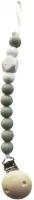 Chewies & More speenkoord Silicone Beads - sage / wit gritt