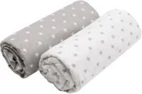 Chiffonluiers 120x120 cm - 2 Stuks Katoen, Wit/Grijs