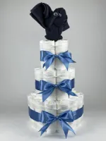 Chouette-Chouette | Luiertaart Jongen | Kraamcadeau | Geboorte Jongen | Babyshower | Olifant Navy donker blauw - diep Blauw