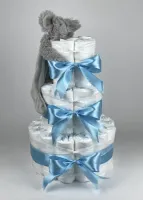 Chouette-Chouette | Luiertaart Jongen | Kraamcadeau | Geboorte Jongen | Babyshower | Tuttle Muis Mindy hemels Blauw