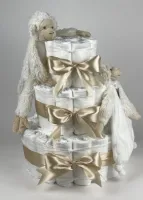 Chouette-Chouette | Luiertaart Neutraal | Kraamcadeau | Geboorte Jongen Meisje | Babyshower | Aap Mickey Ivory - Beige