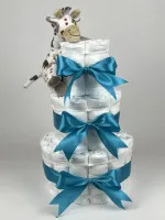 Chouette-Chouette | Luiertaart Neutraal | Kraamcadeau | Geboorte Jongen Meisje | Babyshower | Giraffe Gino Petrol