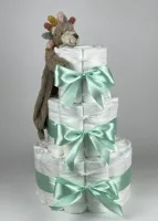 Chouette-Chouette | Luiertaart Neutraal | Kraamcadeau | Geboorte Jongen Meisje | Babyshower | Tuttle Leeuw Leon Groen