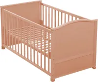 Combi kinderbed 70x140 cm natuurlijk hout in hoogte verstelbaar - Roba babybed met glijstaven - Co Sleeper