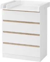 Commode Kast Diva - Baby - Ladekast - Verzorgingstafel babykamer - Aankleedtafel - Verschoontafel - Wit