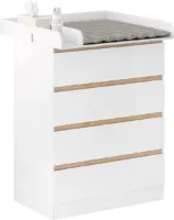Commode/Ladekast voor Baby - Verzorgingstafel - Kasten - Babykamer, Badkamer - Wit, 80x47.8x100.5 cm