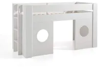 Compact bed 90 x 200 cm in wit – veelzijdig en elegant voor spelen, lezen en opbergen