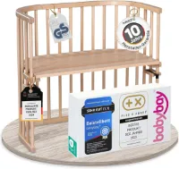 Compact en Veranderbaar Bijzetbed van Massief Beukenhout voor Baby