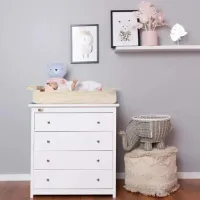 Coopley - Aankleedkussen - Verschoonkussen - Verschoonmand - Mozes mand - Mozesmand - Extra Verhoogde Rand - XL - Biologisch katoen - Natural White