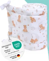 Cot Bumper 70 x 140/60 x 120 cm Oeko-Tex 100 Soft Crib Protection 100% Cotton-Baby Cot Bumper-Machine Washable-Breathable - Co sleeper