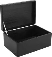 Creative Deco Zwart Grote Houten Doos Opbergdoos | 30 x 20 x 14 cm | met Deksel | Documenten, Kostbaarheden, Speelgoed en Gereedschap