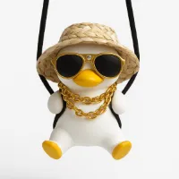 Cruva Swinging Duck Auto Hanger – Auto Spiegelhanger – Schommelende Eend – Gangster Quack – Auto Decoratie – Hanger voor Achteruitkijkspiegel – Accessoires Auto Interieur - Auto Ornament - Schommelend