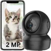 DailySupplies® Hondencamera - Huisdiercamera - Babyfoon met Camera en App - Baby Monitor - Full HD - Zwart