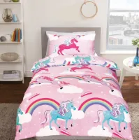 Decoware® baby dekbedovertrek - Unicorn - Rainbow - Katoen - Ledikant - 100x140 + 40x60 cm