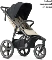 Deryan Luxe Bolt hardloop kinderwagen - Jogging buggy - Runner - Inclusief muggennet en pomp - Creme