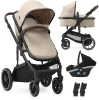 Deryan Noa Kinderwagen 3-in-1 - Multi functionele Kinderwagen - inclusief autostoel - Nougat