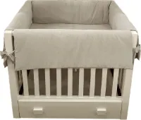 Di-Baby Parkset textiel "Chambray Sand" (2-delig: boxomrander + boxlegger)
