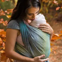 Didymos  Prima Sole Levante - 6 - Draagdoek - Patroon, Blauw, Grijs, Geel/Oranje