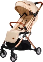 Ding Vivo Wandelwagen - Beige/Rose - Inklapbare buggy - Inclusief boodschappenmandje en zonnekap