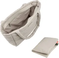 Done by Deer Luiertas Sand Beige Quilted Tote Bag