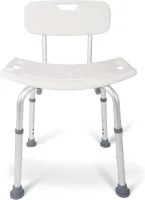 Douchekruk met rugleuning, in hoogte verstelbaar, douchestoel 39-52 cm, anti-slip douchestoel - douchehulp - badstoel