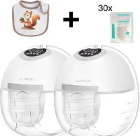Draadloze borstkolf - Samigo elektrische Draadloze Borstkolf Slim – Handsfree & Draagbaar – BPA-Vrij – Dubbele Borstkolf - Wit