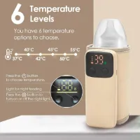 Draagbare Flessenwarmer voor Op Reis Draadloze Draagbare Babyflessenwarmer Voor Onderweg Constante Temperatuur Oplaadbare USB-Batterij Babyflessen Verwarmingszak