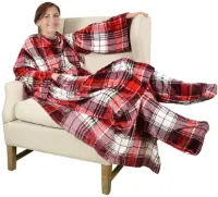 Draagbare fleece deken - ultra zacht en warm - uniseks - 190 cm x 135 cm