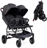 Dubbele kinderwagen naast elkaar, opvouwbare broer en zussenwagen met mand, dubbele buggy voor baby