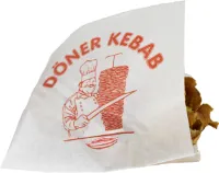 Döner Kebab zakjes 16x16 cm - wit - vetwerend - 1.000 st/ds