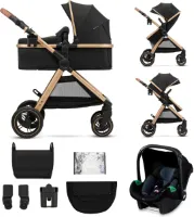ESME 3 in 1 Autostoel Met Babydrager Mink Pro I Size Reissysteem Babybuggy Opvouwbare Kinderwagen Voor Pasgeborenen Tot 4 Jaar Zwart