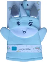 Eenhoorn washand lichtgroen - kinder washandje 100% polyester voor baby
