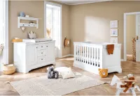 Emilia 2-delige set kinderbedje - babybedje - kindermeubilair - ombouwbaar - kinderbedje: 151 cm x 81 cm x 88 cm, aankleedkussen: 150 cm x 78 cm x 101 cm