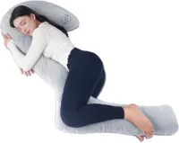 Equivera Zijslaapkussen Volwassenen - Zijslaapkussen - Lichaamskussen Zijslaper - Zijslaap Kussen Volwassenen - Zwangerschapskussen - Voedingskussen - Borstvoedingskussen - Body Pillow - Voor een comf