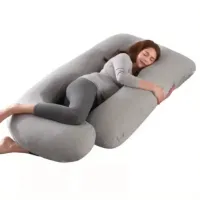 Ergonomisch J-Vorm Zwangerschapskussen – 70x145cm, Middelharde Taille- & Buikondersteuning, Afneembare Hoes