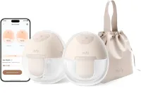 Eufy Draagbare Borstkolf Breast Pump E10, Handsfree Elektrische Borstkolf met App-bediening, Gepersonaliseerd Slim Ritme, Ziekenhuiskwaliteit Zuigkracht voor Meer Melk, Draagbaar, 17mm - 24mm Borstsch