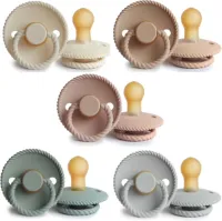 FRIGG ROPE Fopspeen set 5 stuks Cream,Blush,Croissant,Sage en Silver Gray 0-6 maand