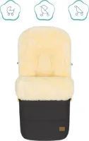 Fillikid Kinderwagen & Buggy voetenzak - 2 in 1 - 100% Australisch lamsvacht Medicinaal Gelooid - Thermoregulerend en ademend - Donkergrijs