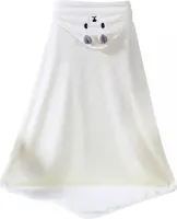 Fleece Badcape met Capuchon - 80x80 cm - Wit - Dier - Beer - Baby - Kraamcadeau - Babycape