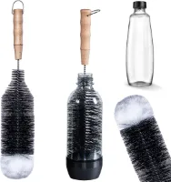 Flessenborstel 1 liter Compatibel met SodaStream Duo glazen fles, 1L PET-fles, 1L KST-fles, 1L Easy-fles, 1L Power-fles, voor alle 1L-flessen met kop en lange steel