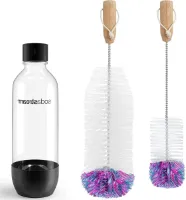 Flessenborstel voor SodaStream fles - 1 liter - 2 stuks - anti-kras wollen kop - zachte en krasvrije reinigingsborstel - babyflessen - drinkflessen