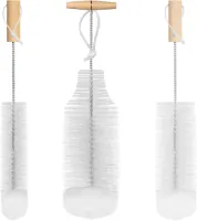 Flessenborstel voor glazen flessen - Reinigingsborstel voor 1 liter frisdrankflessen, glazen karaf en babyflessen - 3 stuks