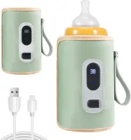 Flessenwarmer draadloos voor Baby - Draagbare Baby Flessenverwarmer voor onderweg - Snelle Verwarming - Oplaadbaar via USB - Flesverwarmer - Baby fles maker